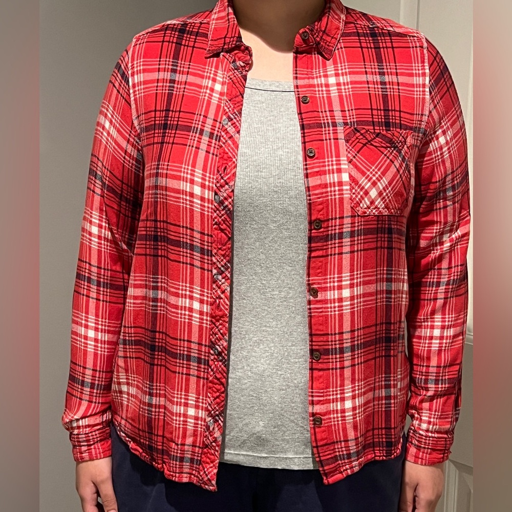 Universal Thread Red Plaid Button Down Shirt